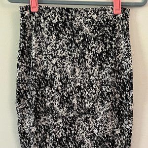 Nadia Tarr Black White Stretchy Bodycon Pencil Skirt sz Large